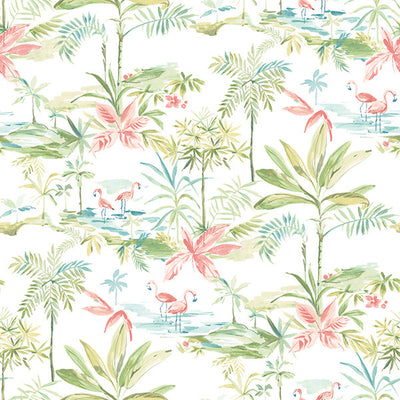 product image of Lagoon Green Watercolor Wallpaper from the Seaside Living Collection by Brewster Home Fashions 554