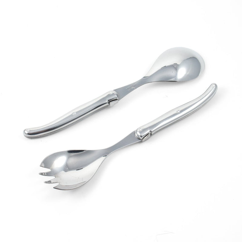 media image for laguiole platine salad serving set stainless steel in wood box set of 2 1 227