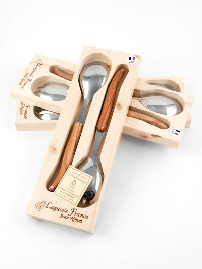 product image for laguiole french olivewood serving set in wood box regular finish 1 32