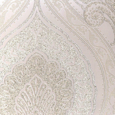 product image for Lana Classic Damask Wallpaper in Metallic and Medium Pearl by BD Wall 86
