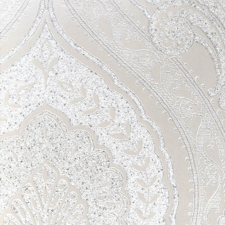 media image for Lana Classic Damask Wallpaper in Metallic and Pearl by BD Wall 298