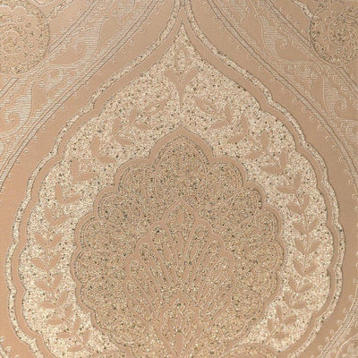 product image for Lana Classic Damask Wallpaper in Metallic and Soft Bronze by BD Wall 35