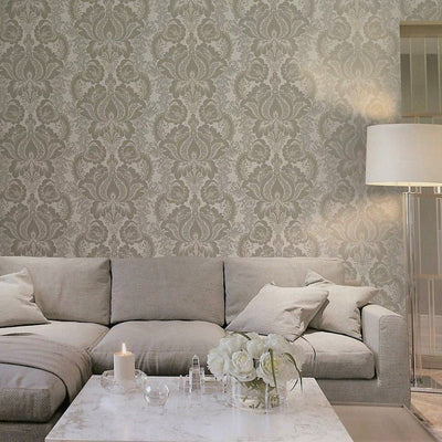 product image for Lanette Damask Wallpaper in Metallic and Pearl by BD Wall 97