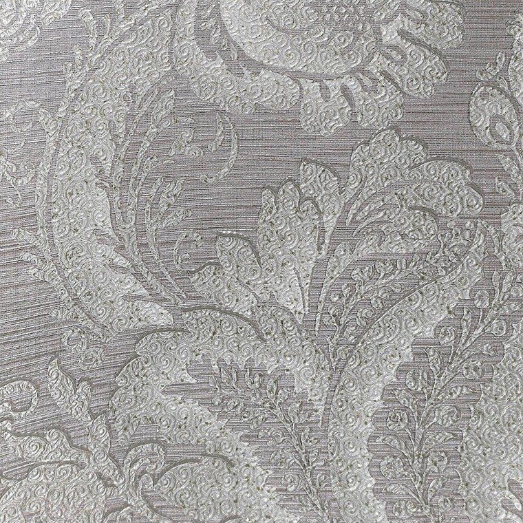 media image for Lanette Damask Wallpaper in Metallic Grey by BD Wall 260