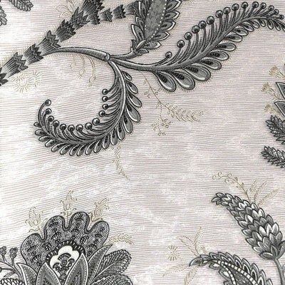product image for Larina Floral Textured Wallpaper in Black and Metallic Pearl by BD Wall 39