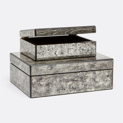product image of Lark Mirrored Woodgrain Boxes, Set of 2 535