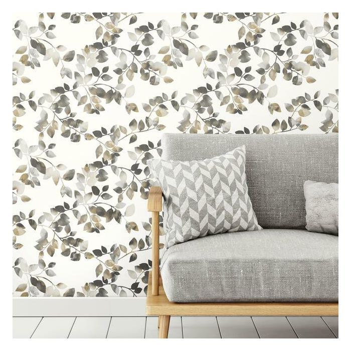 media image for Latvus Peel & Stick Wallpaper in Black and Taupe by RoomMates for York Wallcoverings 224