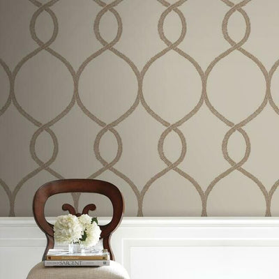product image for Laurel Leaf Ogee Wallpaper in Glint from the Ronald Redding 24 Karat Collection by York Wallcoverings 37