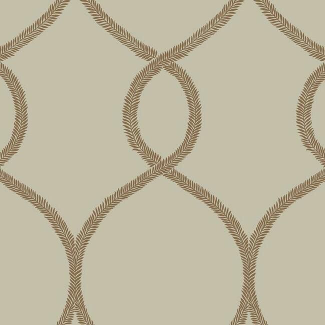 media image for sample laurel leaf ogee wallpaper in glint from the ronald redding 24 karat collection by york wallcoverings 1 23
