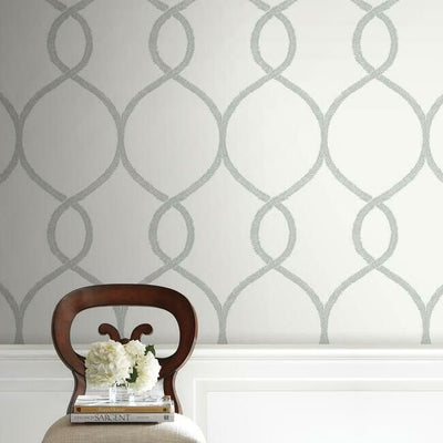product image for Laurel Leaf Ogee Wallpaper in Grey from the Ronald Redding 24 Karat Collection by York Wallcoverings 80