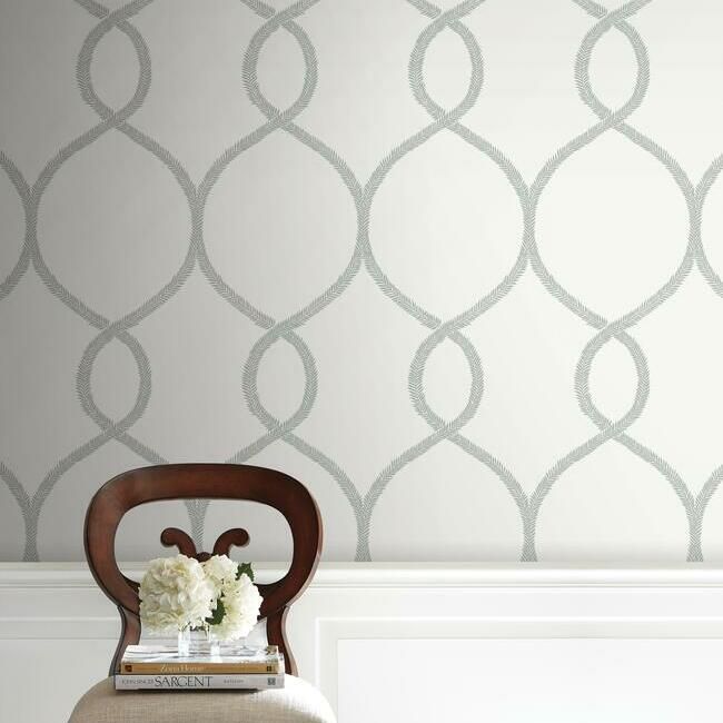 media image for Laurel Leaf Ogee Wallpaper in Grey from the Ronald Redding 24 Karat Collection by York Wallcoverings 250