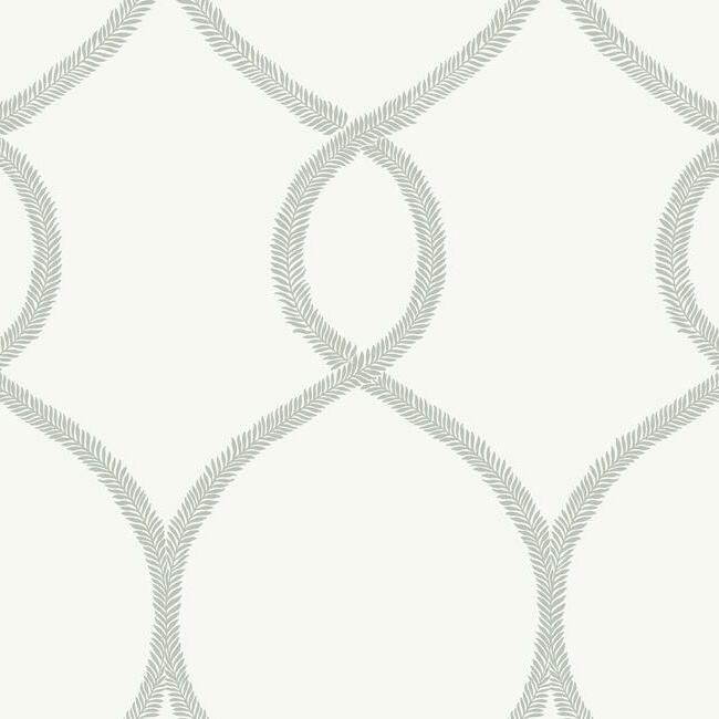 media image for Laurel Leaf Ogee Wallpaper in Grey from the Ronald Redding 24 Karat Collection by York Wallcoverings 287