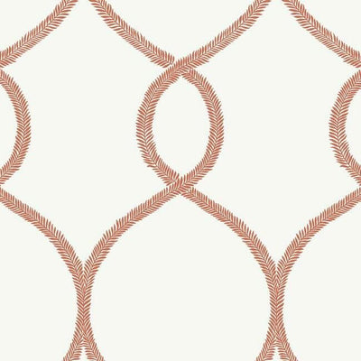 product image of sample laurel leaf ogee wallpaper in orange from the ronald redding 24 karat collection by york wallcoverings 1 518