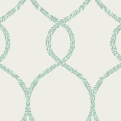 product image of Laurel Leaf Ogee Wallpaper in Teal from the Ronald Redding 24 Karat Collection by York Wallcoverings 528
