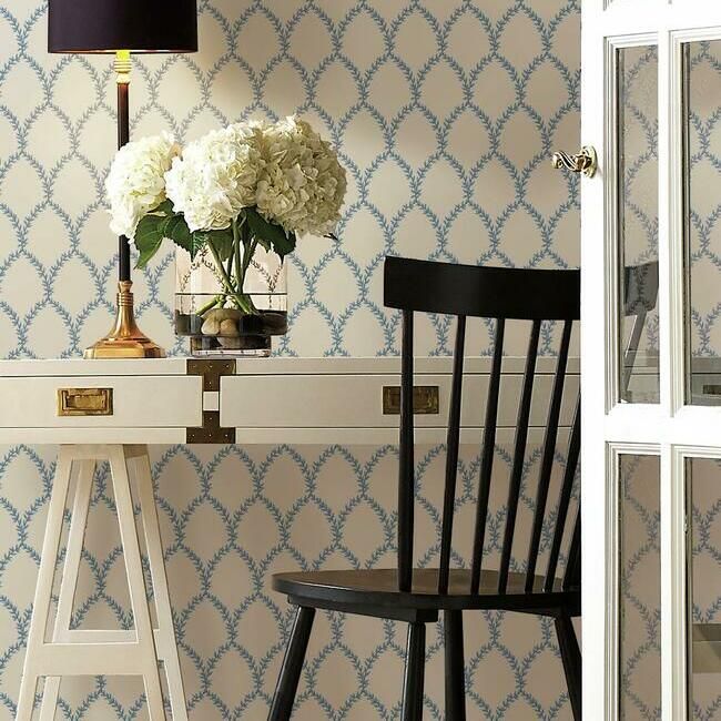 media image for Laurel Wallpaper in Blue and White from the Rifle Paper Co. Collection by York Wallcoverings 229