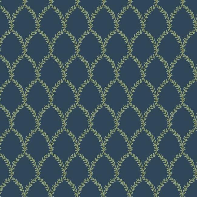 media image for Laurel Wallpaper in Navy from the Rifle Paper Co. Collection by York Wallcoverings 283