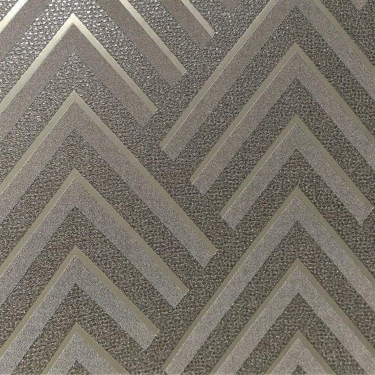 media image for Layla Chevron Textured Wallpaper in Metallic and Dark Grey by BD Wall 234