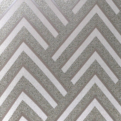 product image for Layla Chevron Textured Wallpaper in Metallic and Grey by BD Wall 79