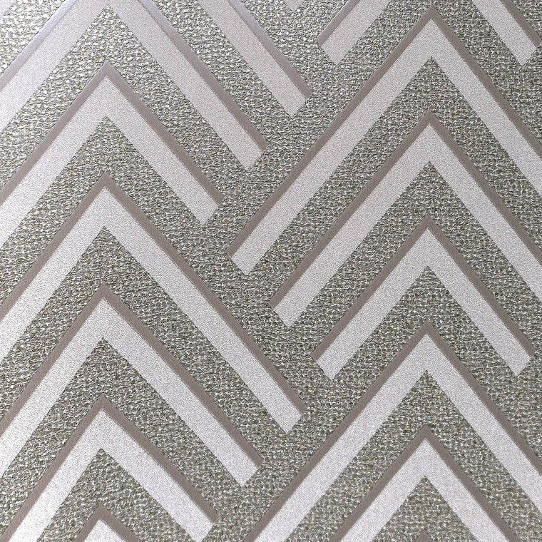 media image for Layla Chevron Textured Wallpaper in Metallic and Grey by BD Wall 211