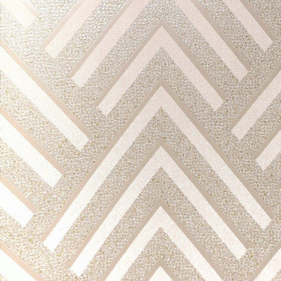 product image for Layla Chevron Textured Wallpaper in Metallic and Light Beige by BD Wall 88