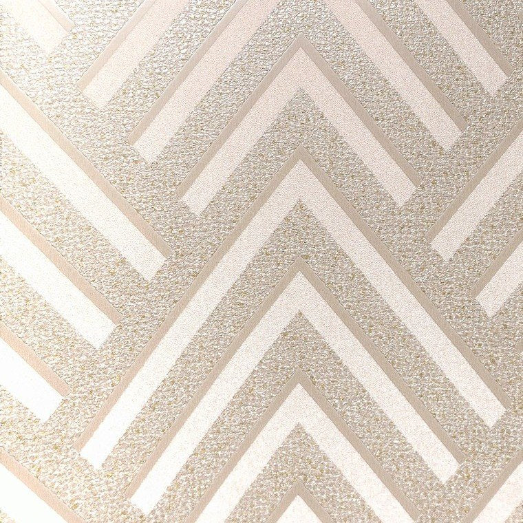 media image for Layla Chevron Textured Wallpaper in Metallic and Light Beige by BD Wall 292