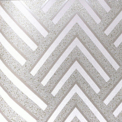 product image of Layla Chevron Textured Wallpaper in Metallic and Light Grey by BD Wall 595