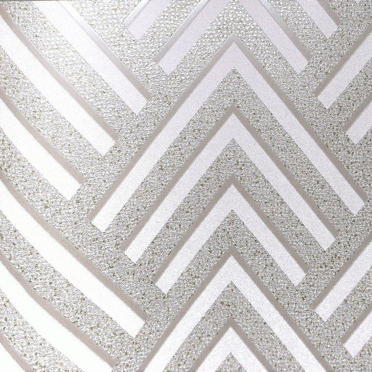 media image for Layla Chevron Textured Wallpaper in Metallic and Light Grey by BD Wall 226