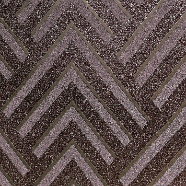 media image for Layla Chevron Textured Wallpaper in Metallic and Plum by BD Wall 223