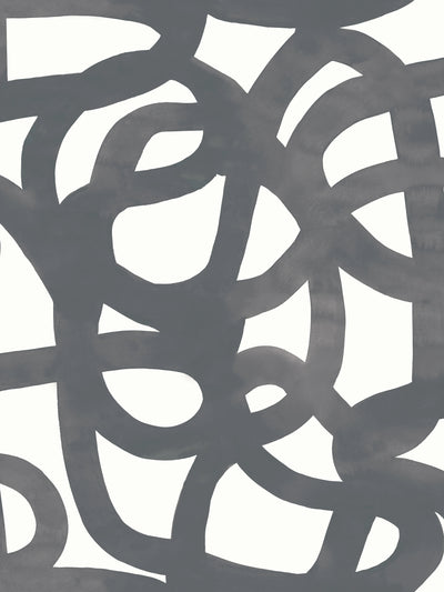 product image of Le Freak Peel-and-Stick Wallpaper in Charcoal on White by Thatcher Studio 542