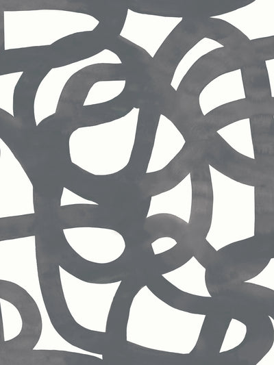 product image for Le Freak Peel-and-Stick Wallpaper in Charcoal on White by Thatcher Studio 75