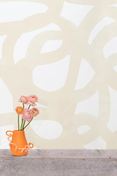 product image for Le Freak Peel-and-Stick Wallpaper in Taupe on White by Thatcher Studio 92