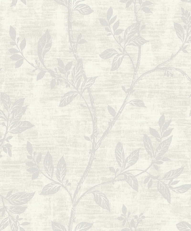 media image for Leaf Trail Wallpaper in Pearl and Glass Beads from the Essential Textures Collection by Seabrook Wallcoverings 234