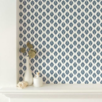 product image for Leaflet Wallpaper in Navy from the Silhouettes Collection by York Wallcoverings 94