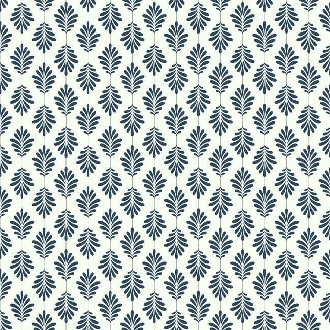 media image for Leaflet Wallpaper in Navy from the Silhouettes Collection by York Wallcoverings 225