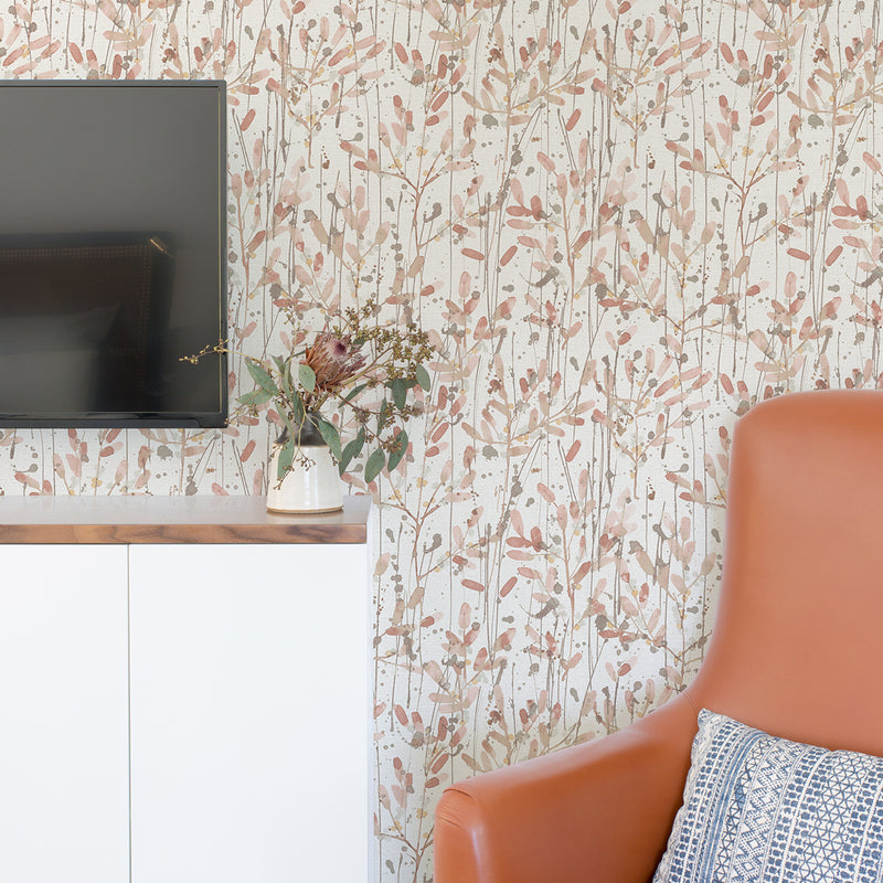 media image for Leandra Coral Floral Trail Wallpaper from the Scott Living II Collection by Brewster Home Fashions 238