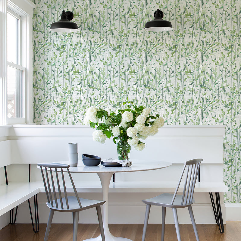 media image for Leandra Green Floral Trail Wallpaper from the Scott Living II Collection by Brewster Home Fashions 22