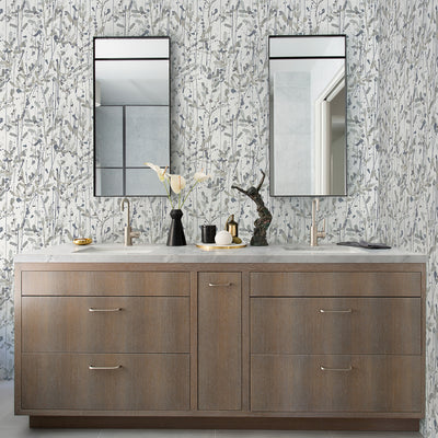product image for Leandra Grey Floral Trail Wallpaper from the Scott Living II Collection by Brewster Home Fashions 32