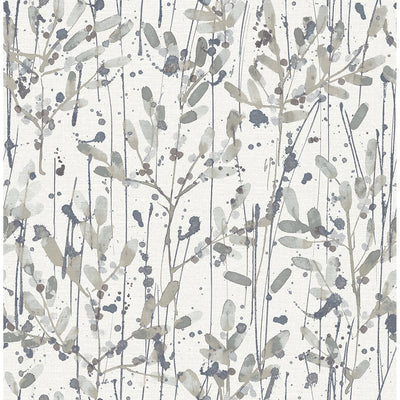 product image of sample leandra grey floral trail wallpaper from the scott living ii collection by brewster home fashions 1 593