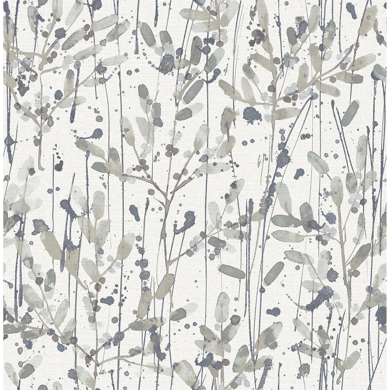 media image for sample leandra grey floral trail wallpaper from the scott living ii collection by brewster home fashions 1 255