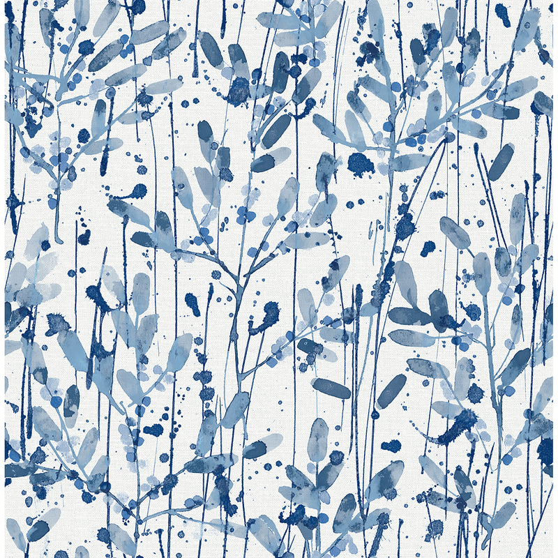 media image for Leandra Indigo Floral Trail Wallpaper from the Scott Living II Collection by Brewster Home Fashions 225