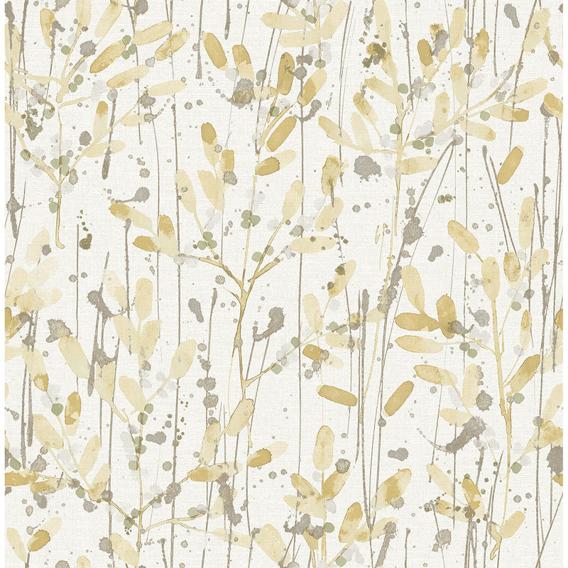 media image for sample leandra yellow floral trail wallpaper from the scott living ii collection by brewster home fashions 1 269