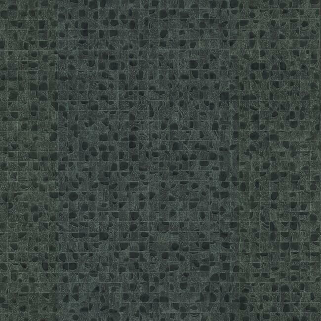 media image for sample leather lux wallpaper in dark green from the traveler collection by ronald redding 1 215