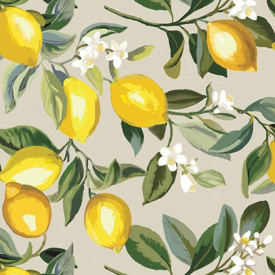product image for Lemon Zest Peel & Stick Wallpaper in Yellow and Beige by RoomMates for York Wallcoverings 92