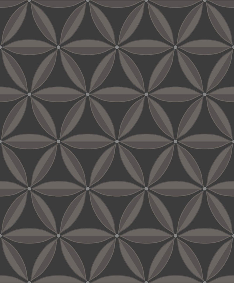 media image for sample lens geometric wallpaper in ebony and charcoal from the casa blanca ii collection by seabrook wallcoverings 1 233