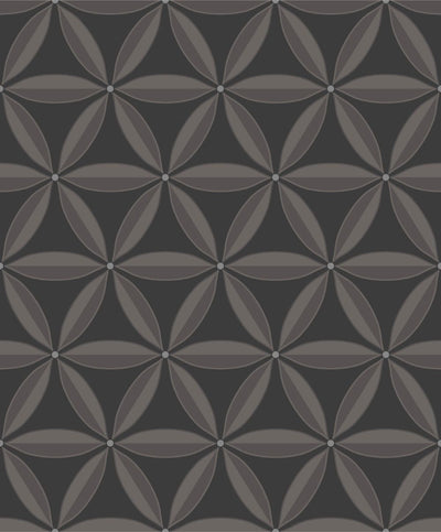 product image for Lens Geometric Wallpaper in Ebony and Charcoal from the Casa Blanca II Collection by Seabrook Wallcoverings 15
