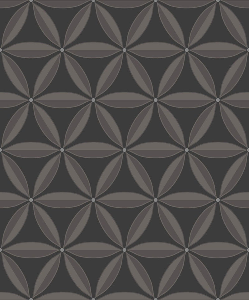 media image for Lens Geometric Wallpaper in Ebony and Charcoal from the Casa Blanca II Collection by Seabrook Wallcoverings 27