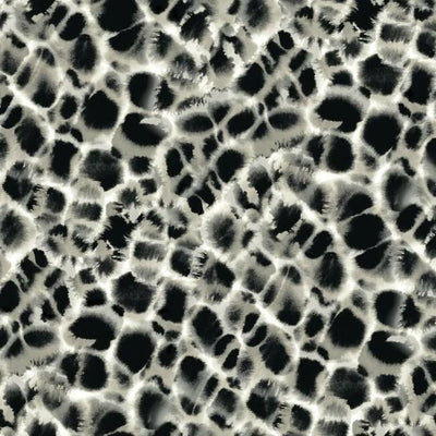 product image of sample leopard rosettes wallpaper in black and off white from the traveler collection by ronald redding 1 589