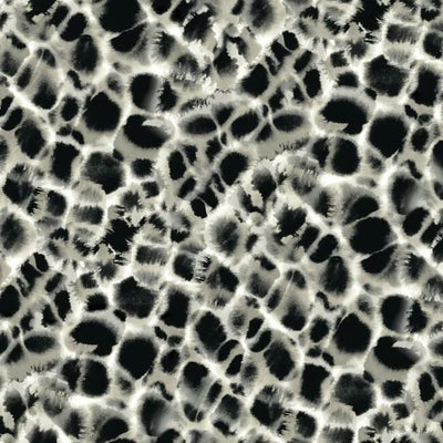 product image of sample leopard rosettes wallpaper in black and off white from the traveler collection by ronald redding 1 510