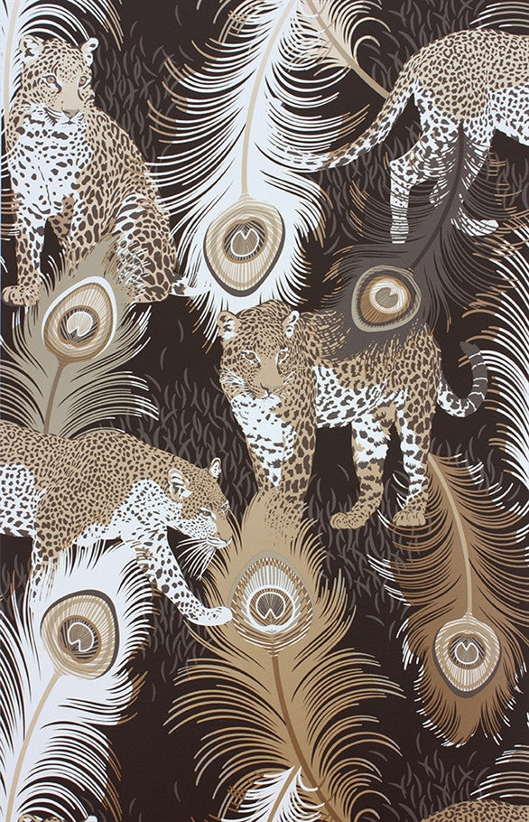 media image for Leopardo Wallpaper in Black and Metallic by Matthew Williamson for Osborne & Little 255