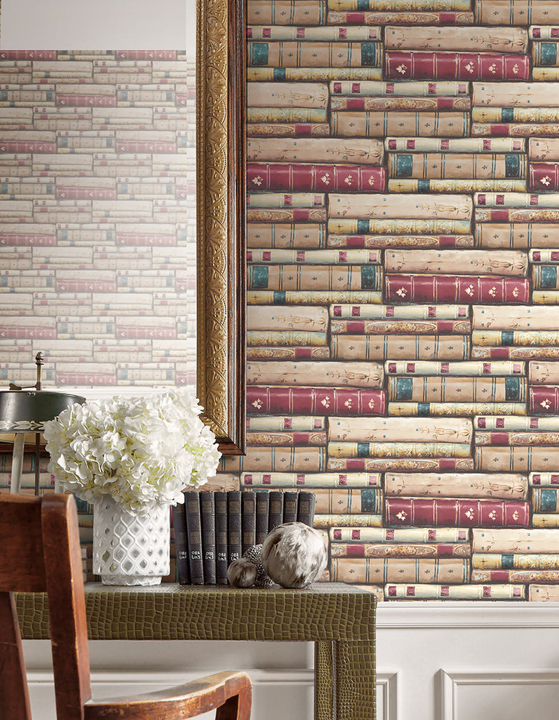 media image for Library Wallpaper from the Vintage Home 2 Collection by Wallquest 270